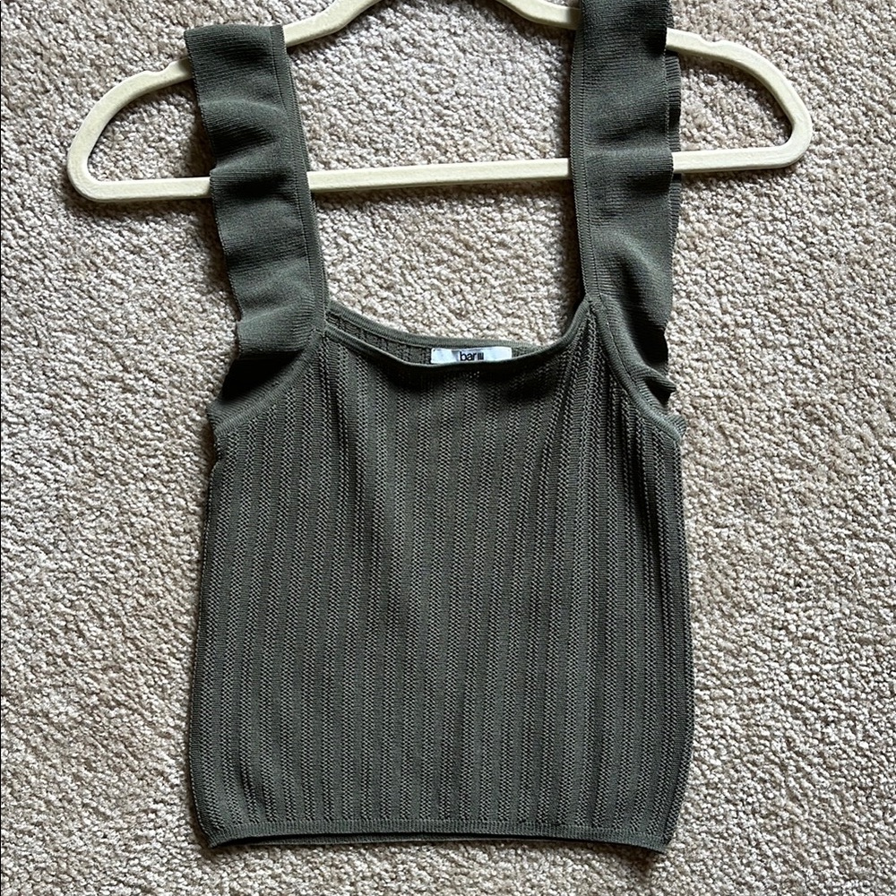 Olive Green Sleeveless Knit Top